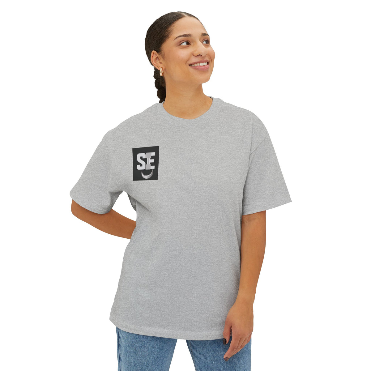 Unisex Oversized Selene mini logo gym pump cover t-shirt back view