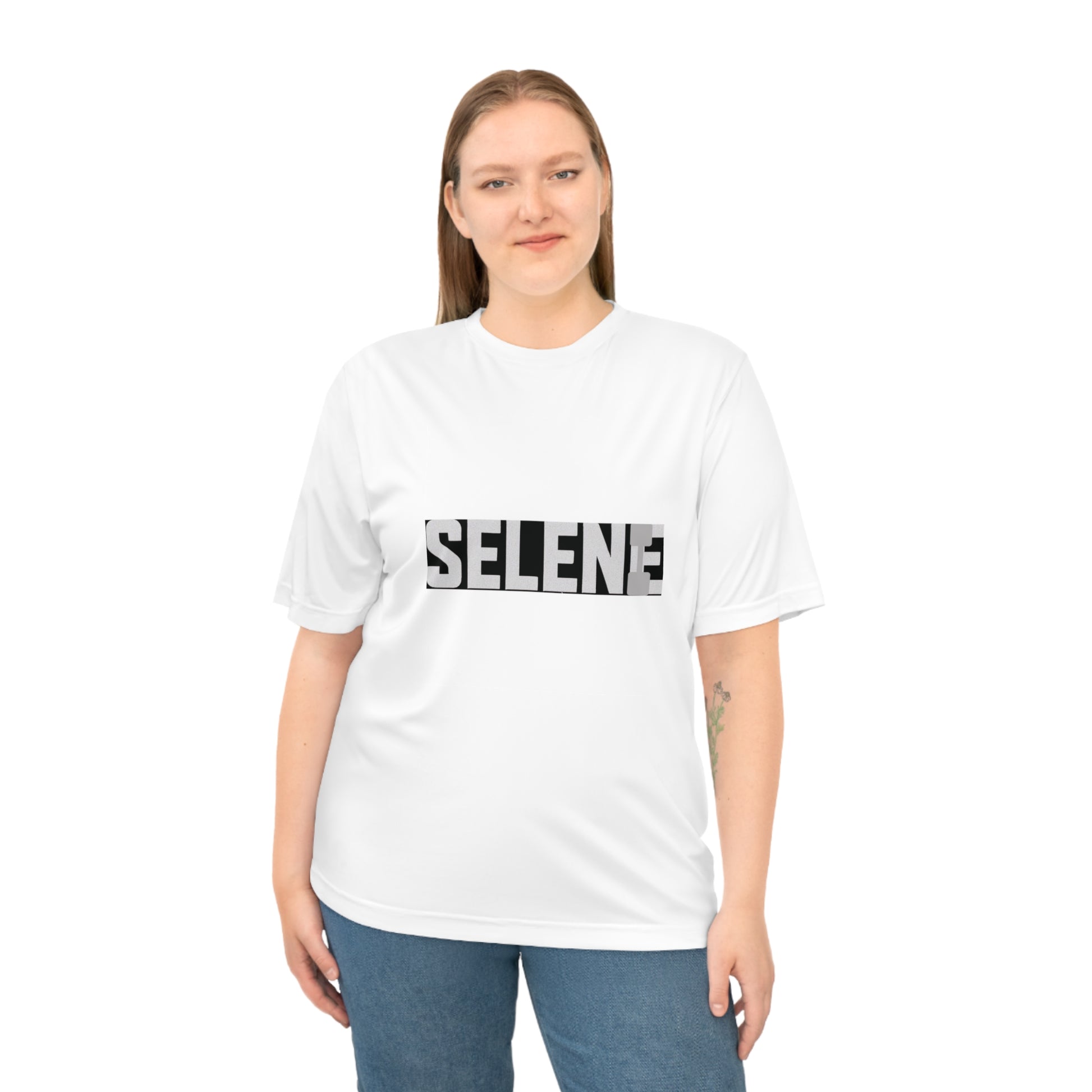 Selene Bold Logo performance t-shirt in black