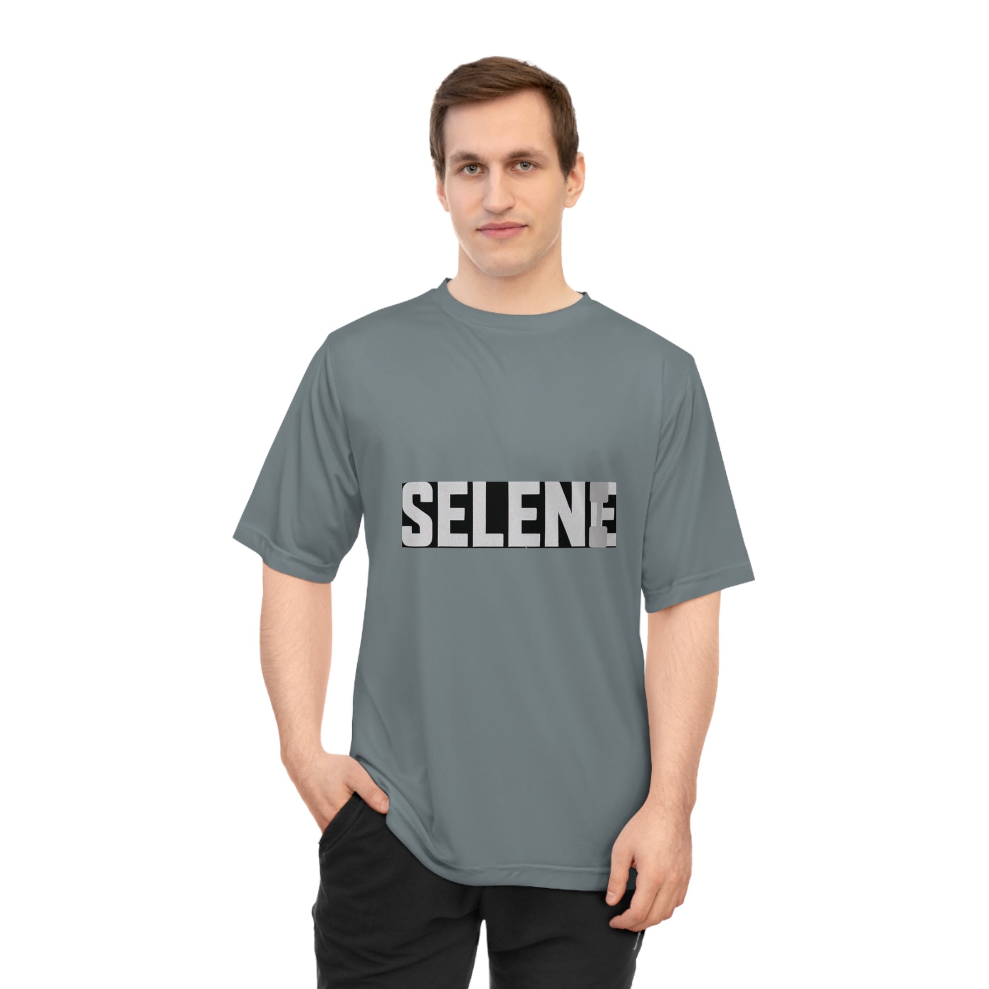 Selene Bold Logo performance t-shirt in sport graphite