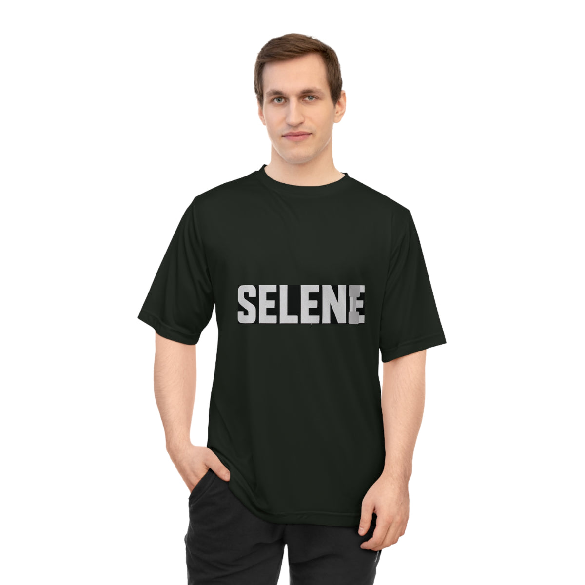 Performance T-Shirt featuring the Selene logo, designed for workouts and everyday athletic use.